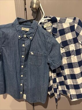 abercrombie kids Blue Denim & Navy Plaid Two-Pack Button-Down Shirts
